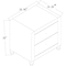 Homeroots 20" Beige Wood Two Drawer Nightstand 396983 - alternate 2