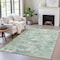 Homeroots 5' X 8' Teal Blue Linen And Pale Aqua Abstract Washable Indoor Outdoor Area Rug 630910 - alternate 4