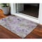Homeroots 3' X 5' Purple Lavender And Artichoke Green Floral Washable Indoor Outdoor Area Rug 583124 - alternate 1