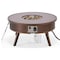 Leisuremod Walbrooke Outdoor Patio Aluminum Round Slats Design Fire Pit Side Table, Lid & Fire Glass, Brown WBRS-29-GL - alternate 4