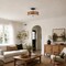 Vaxcel Abbotsford 2-Light Semi-Flush Ceiling Light, Matte Black, White Linen and Rattan Drum, 16-In. C0376 - alternate 3