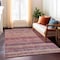 Homeroots 8' X 10' Rust And Blush Striped Washable Indoor Outdoor Area Rug 615851 - alternate 5