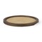 Homeroots 16" Brown And Natural Solid Wood And Wicker Handmade Round Serving Tray 609092 - alternate 4
