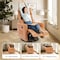 Simple Deluxe Swivel Recliner Chair, Rocker Glider Chair for Living Room, Office Faux Leather Recliner Chair, Nur 3A88CHAIR6084BRN01 - alternate 4