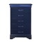 Homeroots 16" Blue Solid Wood Five Drawer Chest With LED Lighting 482389 - alternate 1