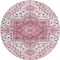 Homeroots 8' Pink Ivory And Gray Round Oriental Washable Indoor Outdoor Area Rug 600182 - alternate 3