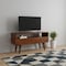 Homeroots 35in Chestnut Solid Wood Enclosed and Open Storage TV Stand 719177 - alternate 6