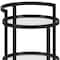 Homeroots 21" Black Steel and Glass Round Rolling Bar Cart 530457 - alternate 3