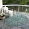 Homeroots 8' Teal Blue And Turquoise Round Medallion Washable Indoor Outdoor Area Rug 616078 - alternate 4