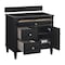 James Martin Vanities Lorelai 36" Single Vanity, Black Onyx, w/ 3 CM Phantome Eclos Top 424-V36-BKO-3PHT - alternate 2