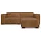 Homeroots 88" Brown Leather Wood Sofa With Ottoman 641068 - alternate 3