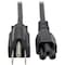 Eaton Tripp Lite Series 3-Slot Power Cord, NEMA 5-15P to C5 - Laptop/Notebook, 10A, 125V, 18 AWG, 10 P013-010 - alternate 1