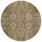 Homeroots 8' Brown Gray And Charcoal Round Oriental Washable Indoor Outdoor Area Rug 582058 - alternate 4
