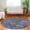 Homeroots 8' Purple And Black Round Damask Washable Indoor Outdoor Area Rug 609102 - alternate 3