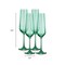 Homeroots Set of Four Green Crystal Narrowing Shape Stemmed Flute 485157 - alternate 2