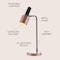 Jonathan Y Brady 22" Metal LED Task Table Lamp, Copper/Black JYL6101A - alternate 3
