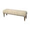 Homeroots 55in Cream and Wood Brown Upholstered Fabric Bench 376176 - alternate 1