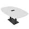 Skutchi Designs Arc Boat Conference Table, 45 in W, 84 in L, White HAR-ABOT-48X84-DOU.BK-WA7976-EBLK - alternate 1