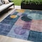 Homeroots 5' X 8' Blue Green And Copper Geometric Washable Indoor Outdoor Area Rug 604313 - alternate 1