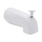 Westbrass 5-1/4in Front Diverter Tub Spout with Tip-Toe Drain and 2-Hole Overflow Trim, Powder Coat White CO531-50 - alternate 2