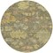 Homeroots 8' Artichoke Green Coral And Brown Round Floral Washable Indoor Outdoor Area Rug 604104 - alternate 6