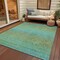Homeroots 10' X 14' Teal Blue Striped Washable Indoor Outdoor Area Rug 608818 - alternate 2