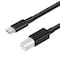 Sanoxy USB-C to USB-B Printer Cable Braided Nylon 6ft Black USB2-TYPEC-Prnt-6ft - alternate 2