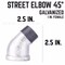 B & K Elbow St Galv 45 1" 501895 - alternate 3