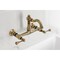 Kingston Brass Two-Handle Wall Mount Bridge Kitchen Faucet, Antique Brass KS3253BL - alternate 2