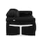Homeroots 73in Black Italian Leather Power Reclining Loveseat 720484 - alternate 3