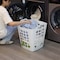 Basicwise Flexible Plastic Laundry Basket - Square Storage Hamper with Side Handles for Easy Carrying QI003857.L.WT - alternate 8