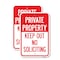 Signmission Private Property Keep Out No Soliciting, 12'' X 18'' 2 Signs, Heavy Gauge Aluminum, 2PK A-1218-2PACK-24847 - alternate 1