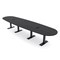 Skutchi Designs 14 Person Conference Table With Power Unit | 14' Boval Table | Harmony Series HAR-BOVL-48X168-T.BK-WA7949-EBLK - alternate 1