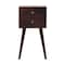 Homeroots 22" Walnut Solid Wood Square Two Drawer Nightstand 651540 - alternate 1
