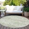 Homeroots 8' Artichoke Green And Ivory Round Striped Washable Indoor Outdoor Area Rug 604514 - alternate 5