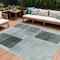 Homeroots 8' X 10' Teal Blue And Gray Geometric Washable Indoor Outdoor Area Rug 631942 - alternate 1