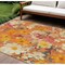 Homeroots 8' X 10' Orange Peach And Salmon Floral Washable Indoor Outdoor Area Rug 611207 - alternate 1