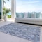 Homeroots 10' X 14' Navy Blue And Sky Blue Damask Washable Indoor Outdoor Area Rug 588147 - alternate 8