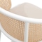 Leisuremod Ervilla Wicker Bar Stool with Fabric Seat and White Powder Coated Steel Frame, Beige, 2PK EBW-31BG2 - alternate 6