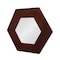 Homeroots 19" Dark Brown Hexagon Solid Wood Framed Accent Mirror 485118 - alternate 3