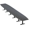 Skutchi Designs 22ft Conference Table With Power Unit | 22 Person Modular Boat Meeting Table | Harmony Series HAR-BOT-48X264-T.BK-WA7949-NA - alternate 1