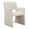 Homeroots White Upholstered Faux Linen Dining Arm Chair 555848 - alternate 2