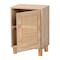 Baxton Studio Maclean Mid-Century Rattan and Natural Brown Finished Wood 1-Door Nightstand 199-12315-ZORO - alternate 3