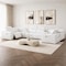 Homeroots White Leather Modular U Shaped Eight Piece Corner Sectional With Console 643911 - alternate 2