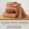 Lavish Home 6PC Jacquard Towel Set 100% Cotton Bathroom Accessories Soft & Absorbent Bathroom Set 67-040-CLAY - alternate 2