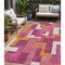 Homeroots 5' X 8' Pink Ivory And Orange Geometric Washable Indoor Outdoor Area Rug 613224 - alternate 1