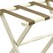 Homeroots Hotel Ivory Finish Wood Folding Luggage Rack With Tan Straps 383080 - alternate 3