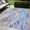 Homeroots 5' X 8' Blue Brown And Purple Geometric Washable Indoor Outdoor Area Rug 589207 - alternate 1