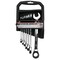 Performance Tool 7 pc. SAE Ratcheting Wrench Set, CrV, 5 Degree Sweep, Storage Rack W1088 - alternate 2
