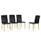 Homeroots Set of Four Black and Gold Faux Leather and Metal Dining Side Chairs, 4PK 719654 - alternate 2